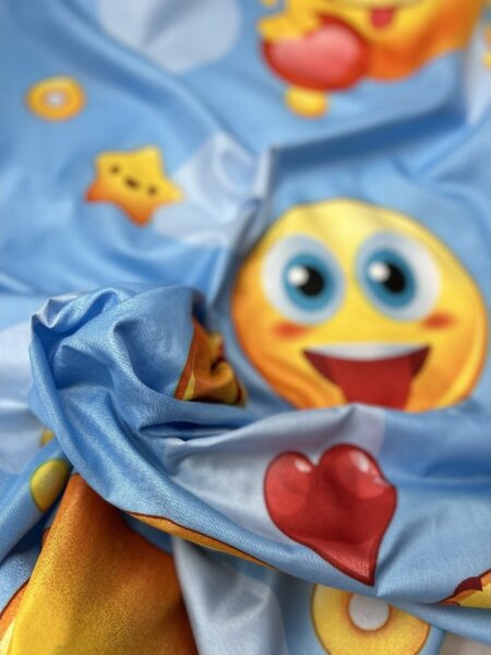Emoji Blue Foto obliečky Rozmer obliečok: Štandardný rozmer 1x 140x200 + 1x 79x90- GOMBÍK
