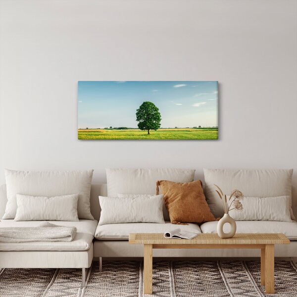 Obraz stromu uprostred lúky (120x50 cm)