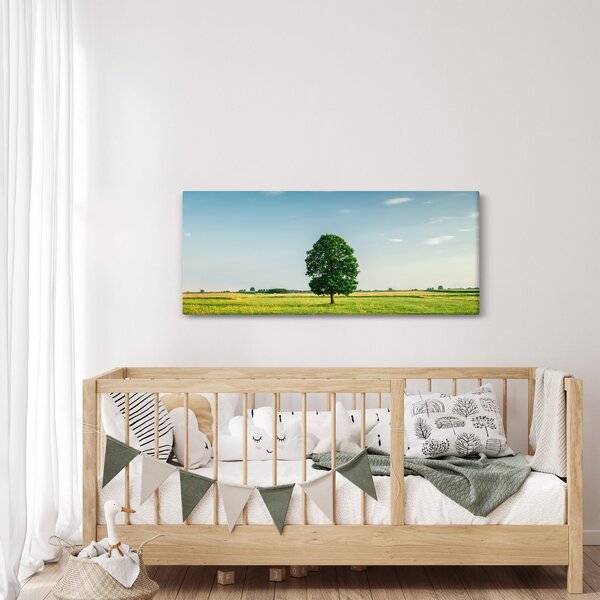 Obraz stromu uprostred lúky (120x50 cm)