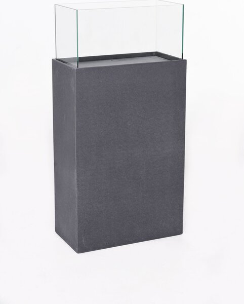 Dekoračný svietnik / stĺp CANDELA XL, vláknocement, výška 100 cm, antracit - vzhľad kameňa