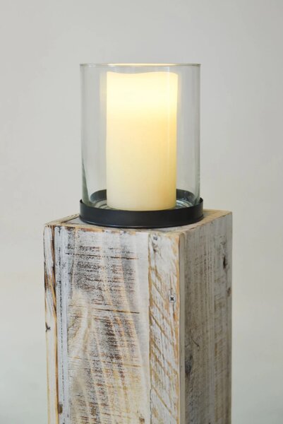 Dekoračný stĺp/svietnik LUMIRA, výška 86 cm, drevo, bielaDekoračný stĺp/svietnik LUMIRA, výška 86 cm, drevo, biela