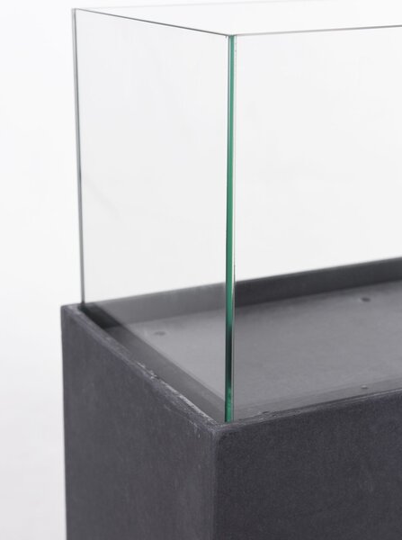 Dekoračný svietnik / stĺp CANDELA XL, vláknocement, výška 100 cm, antracit - vzhľad kameňa