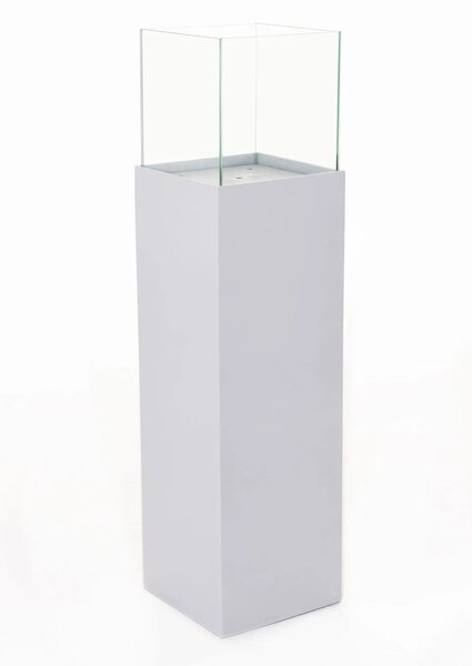 Dekoračný svietnik / stĺp CANDELA, hliníkový kompozit, výška 100 cm, biela