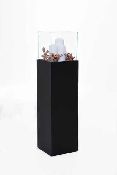 Dekoračný svietnik / stĺp CANDELA, hliníkový kompozit, výška 100 cm, čierny