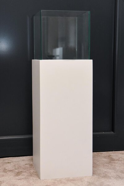 Dekoračný svietnik / stĺp CANDELA, hliníkový kompozit, výška 80 cm, biela
