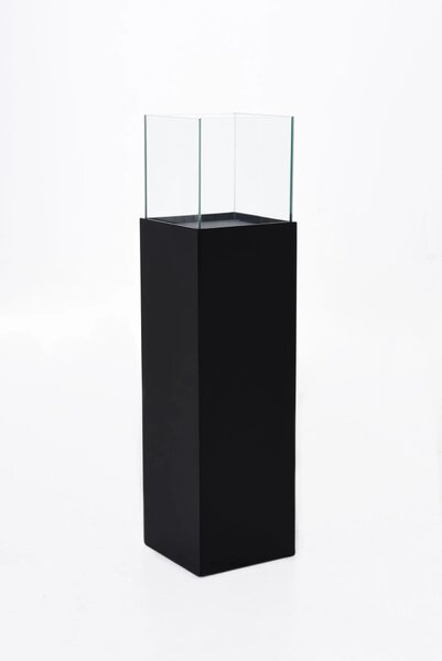 Dekoračný svietnik / stĺp CANDELA, hliníkový kompozit, výška 100 cm, čierny