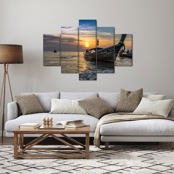 Obraz lode pri brehu (150x105 cm)