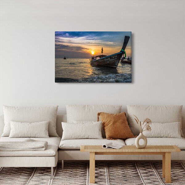Obraz lode pri brehu (90x60 cm)