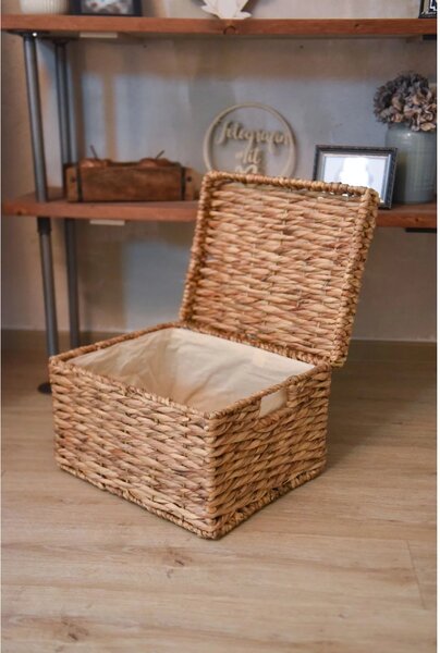 Eshop-kvetinace.sk Dekoračný box KIRA, vodný hyacint, šírka 41 cm, natur
