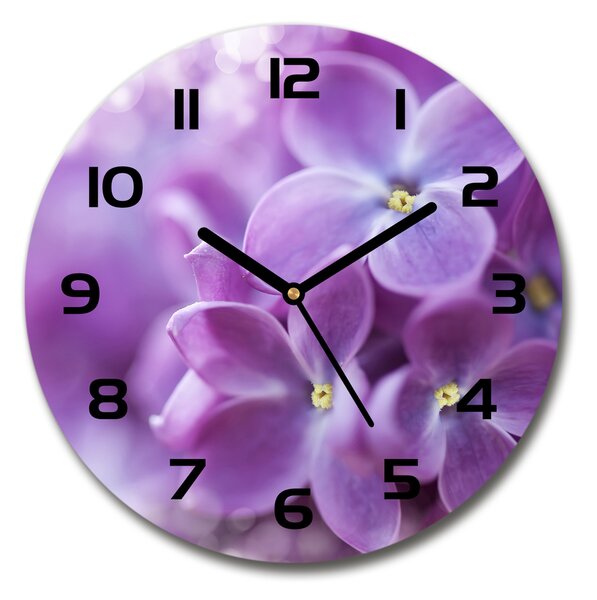 Sklenené hodiny okrúhle Kvety bzu pl_zso_30_f_64853789