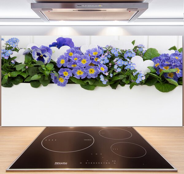 Panel do kuchyne Modré kvety pl-pksh-140x70-f-99973378