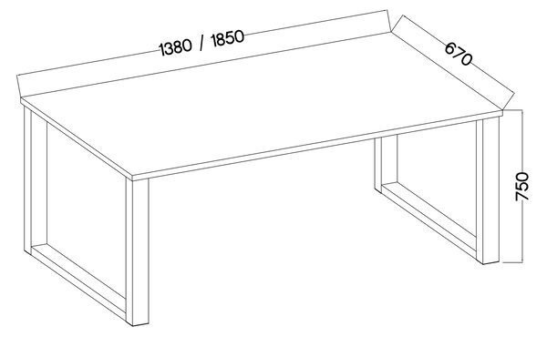 Jedálenský stôl Imperial 185x67 - biela