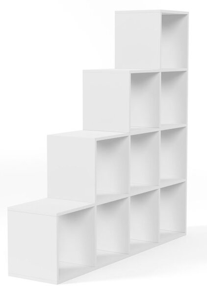 MIADOMODO stupňovitý regál veľký, voľne stojaci, biely