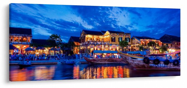 Obraz nočného mesta Hoi An, Vietnam (120x50 cm)