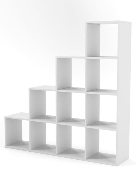 MIADOMODO stupňovitý regál veľký, voľne stojaci, biely