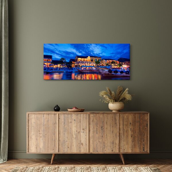 Obraz nočného mesta Hoi An, Vietnam (120x50 cm)
