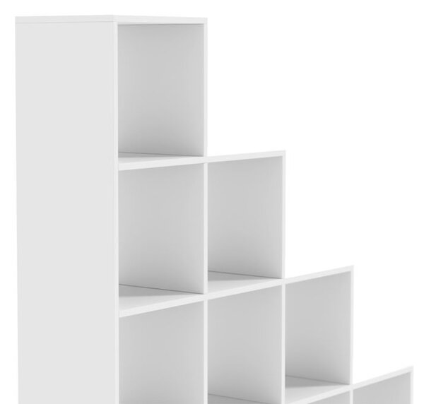 MIADOMODO stupňovitý regál veľký, voľne stojaci, biely