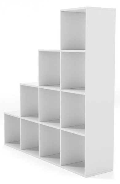 MIADOMODO stupňovitý regál veľký, voľne stojaci, biely