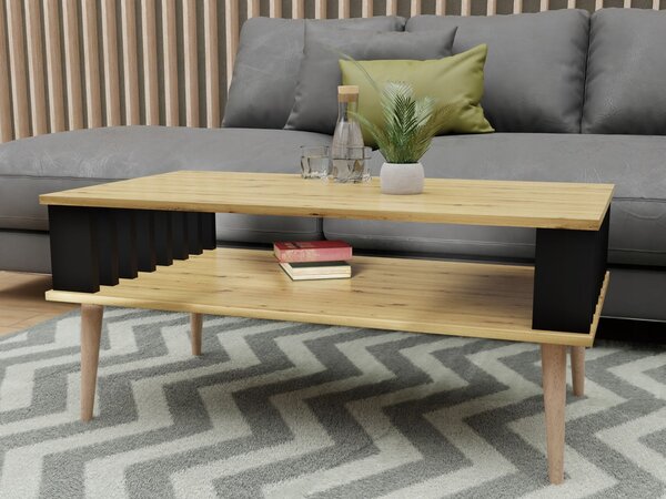 Konferenčný stolík Lamelix 90x50 - dub artisan/čierna