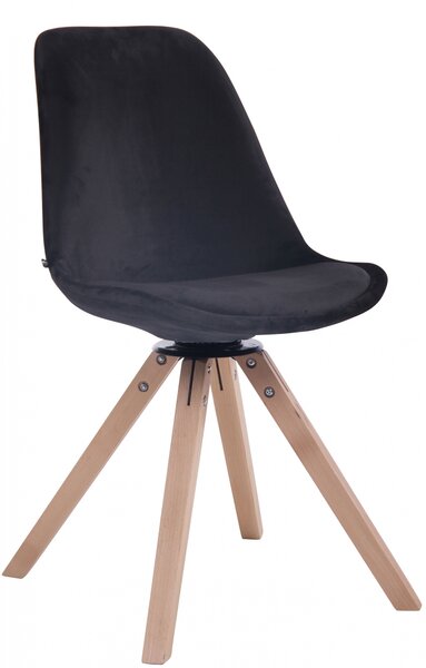 Otočná stolička Troyes ~ zamat, drevené nohy hranaté natura Farba Čierna