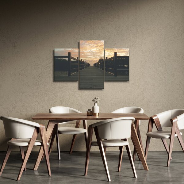 Obraz dreveného móla nad jazerom (90x60 cm)