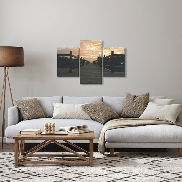 Obraz dreveného móla nad jazerom (90x60 cm)