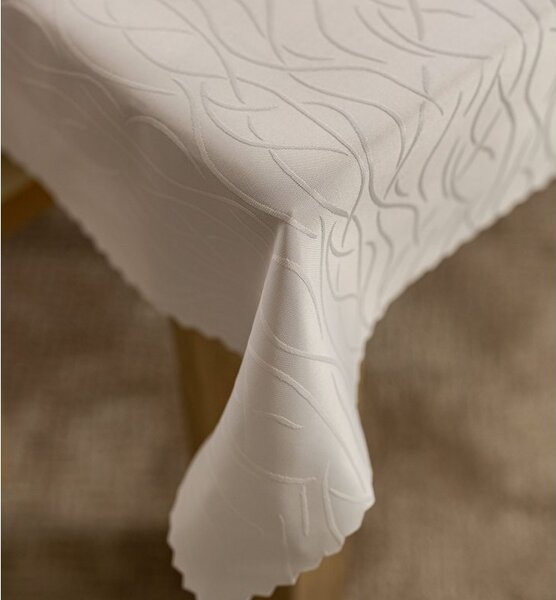 Dekorstudio Teflónovy obrus na stôl Waves - biely Rozmer obrusu (šírka x dĺžka): 100x100cm