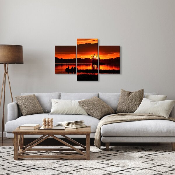 Obraz - Rybári na jazere (90x60 cm)