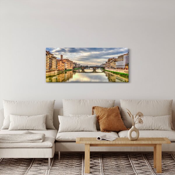 Obraz - Most cez rieku (120x50 cm)