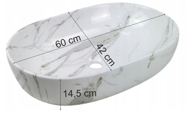 Invena Korfu, umývadlo na dosku 60x42x14,5 cm, imitácia kameňa, INV-CE-34-701-C