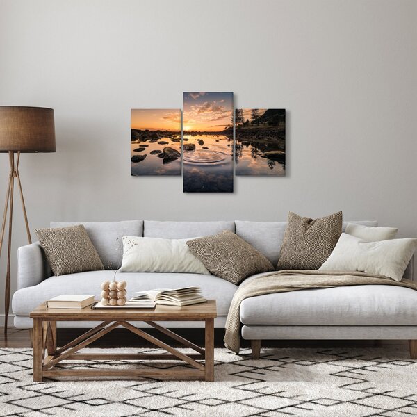 Obraz vodnej hladiny pri západe slnka (90x60 cm)