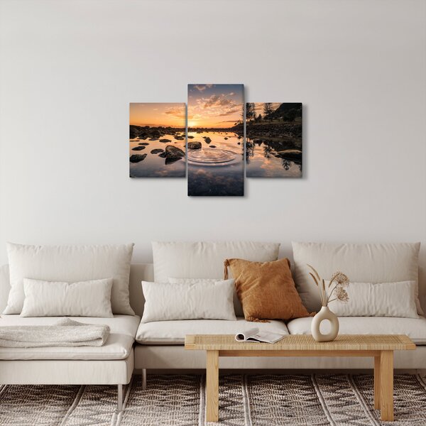 Obraz vodnej hladiny pri západe slnka (90x60 cm)
