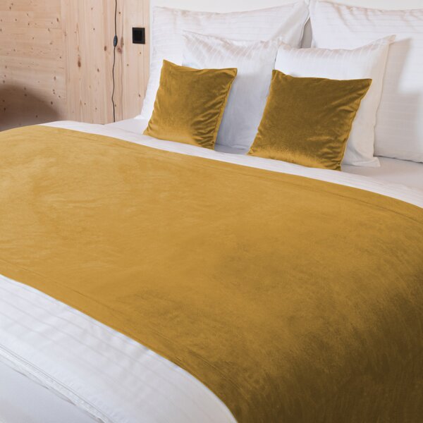 Biante Zamatový prehoz na posteľ Velvet Prémium SVP-009 Horčicový 140x200 cm