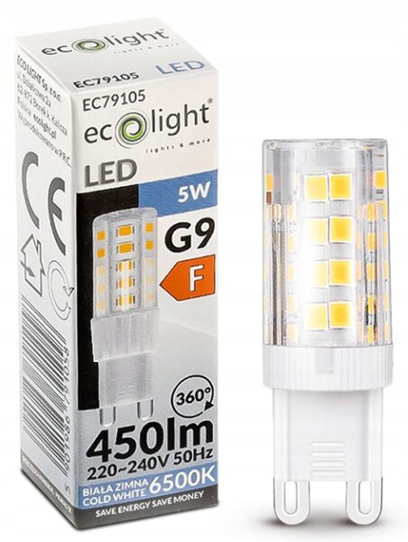 LED žiarovka - G9 - 5W - studená biela