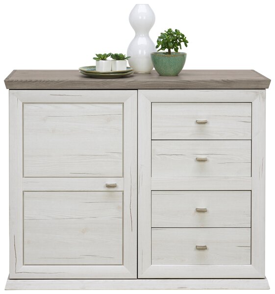 KOMODA, sivá, biela, 107,9/89,5/43 cm Hom`in - Komody