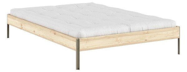 Dvojlôžková posteľ z borovicového dreva bez čela s roštom 180x200 cm v prírodnej farbe Core – Karup Design