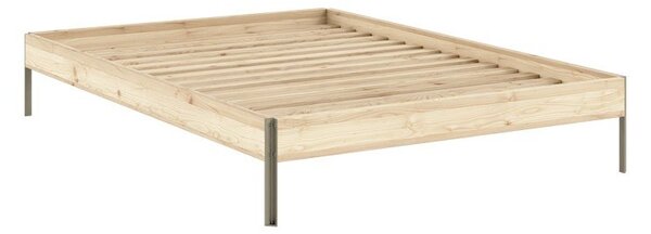 Dvojlôžková posteľ z borovicového dreva bez čela s roštom 180x200 cm v prírodnej farbe Core – Karup Design