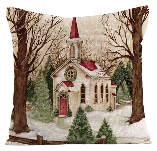 Vianočná obliečka na vankúš WINTER TIME 45x45 cm, farebná