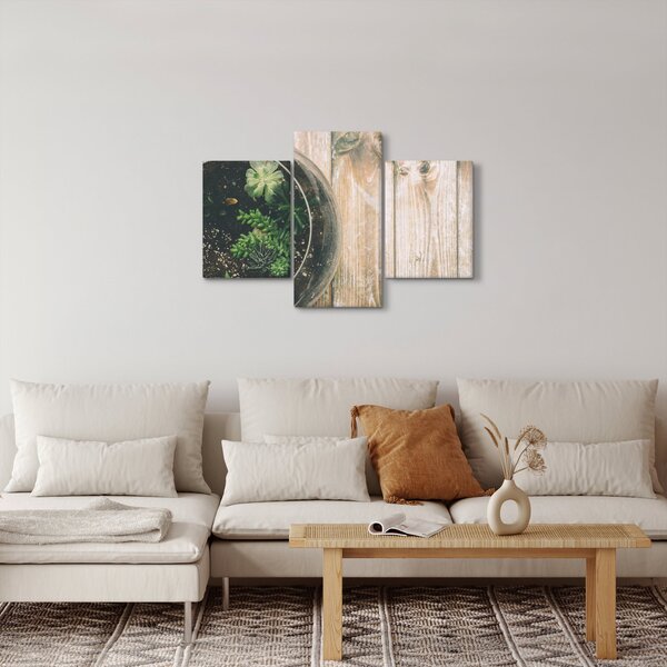 Obraz sukulentov v skle (90x60 cm)
