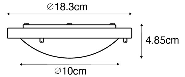 Moderné stropné svietidlo biele 18 cm IP44 - Yuma