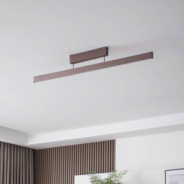 Lucande Smart LED stropné svietidlo Mylosh, káva, Tuya, Hnedá / hrdzavá, Obývacia izba / jedáleň, Hliník, Moderný