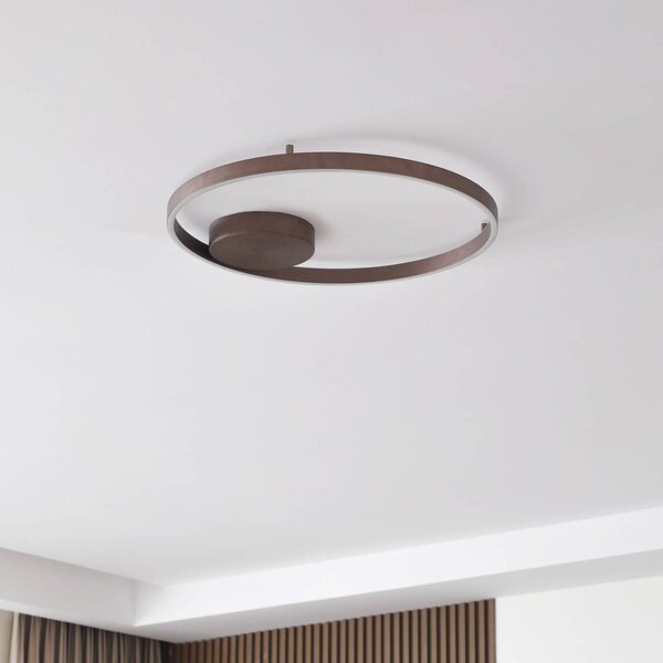 Lucande Smart LED stropné svietidlo Moise, káva, Tuya, Hnedá / hrdzavá, Obývacia izba / jedáleň, Hliník, Moderný, Závesné svietidlo