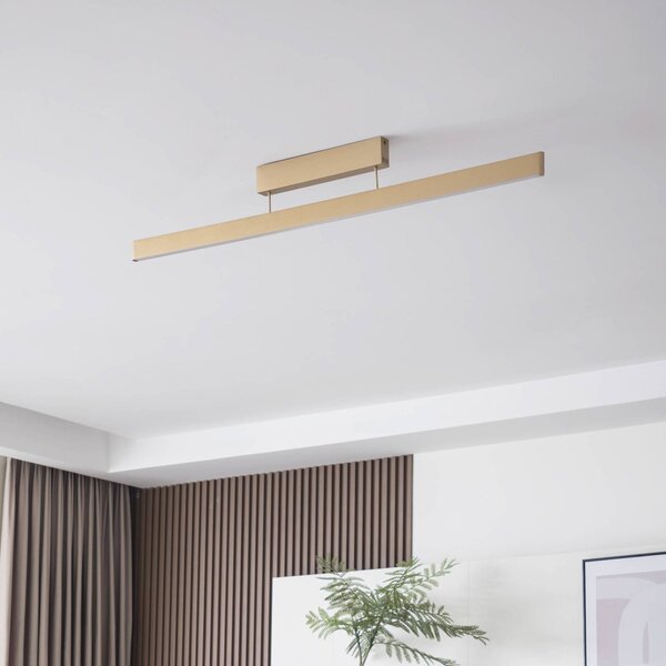 Lucande Smart LED stropné svietidlo Mylosh, zlatá, Tuya, Mosadz / zlato, Obývacia izba / jedáleň, Hliník, Moderný