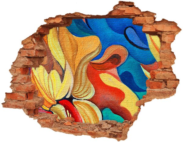 Diera 3D v stene nálepka Abstraktné kvetinové