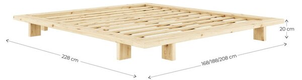 Dvojlôžková posteľ z borovicového dreva bez čela s roštom 140x200 cm v terakotovej farbe Japan – Karup Design