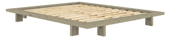 Šalviovozelená dvojlôžková posteľ z borovicového dreva bez čela s roštom 160x200 cm Japan – Karup Design