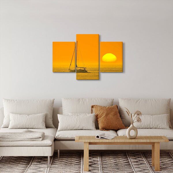 Obraz - Loďka uprostred mora (90x60 cm)