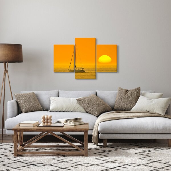 Obraz - Loďka uprostred mora (90x60 cm)