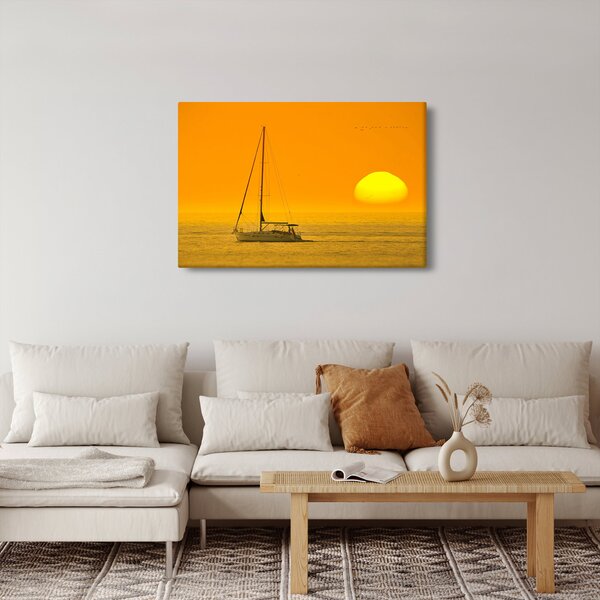Obraz - Loďka uprostred mora (90x60 cm)
