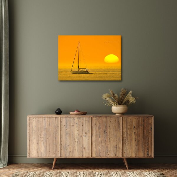 Obraz - Loďka uprostred mora (70x50 cm)